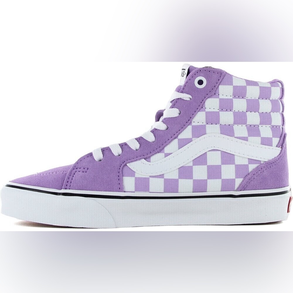 Vans Purple and White Checkered Sneakers